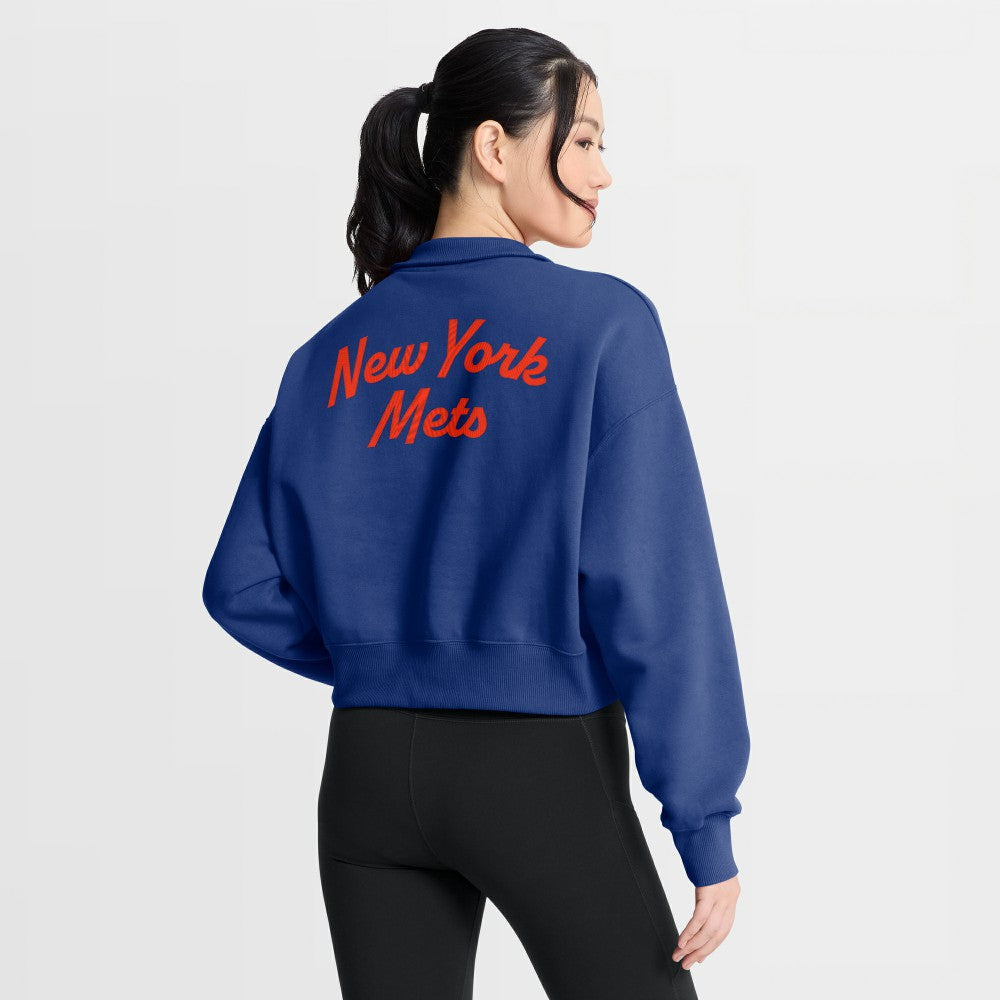 New York Mets Nike Women's Primetime Phoenix Fleece Half-Zip Sweatshirt Sale