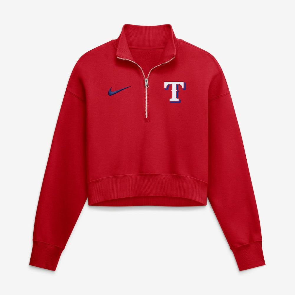 Texas Rangers Nike Women's Primetime Phoenix Fleece Half-Zip Sweatshirt for sale