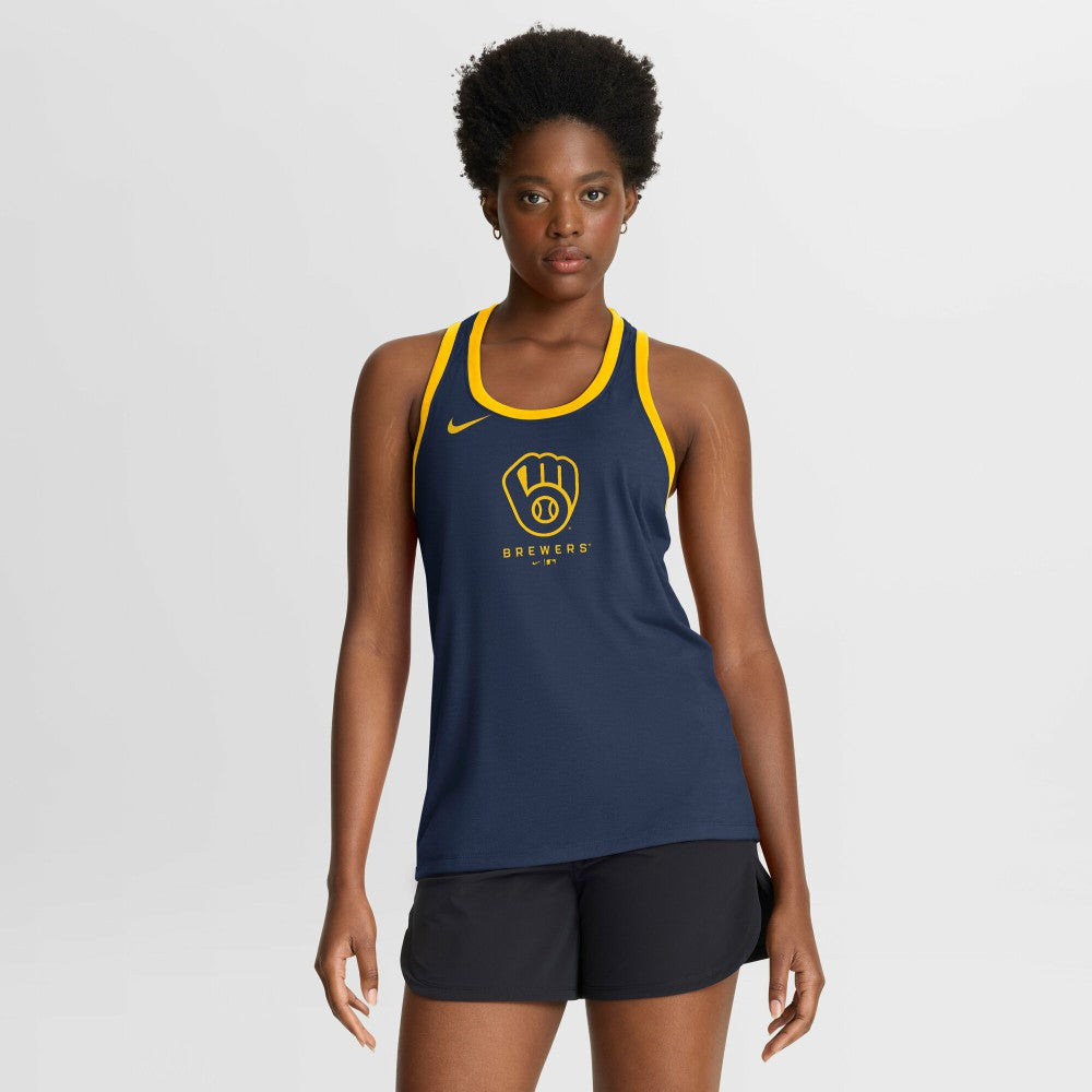 Milwaukee Brewers Nike Women's Tri-Blend Dri-FIT Racerback Tank Top Online