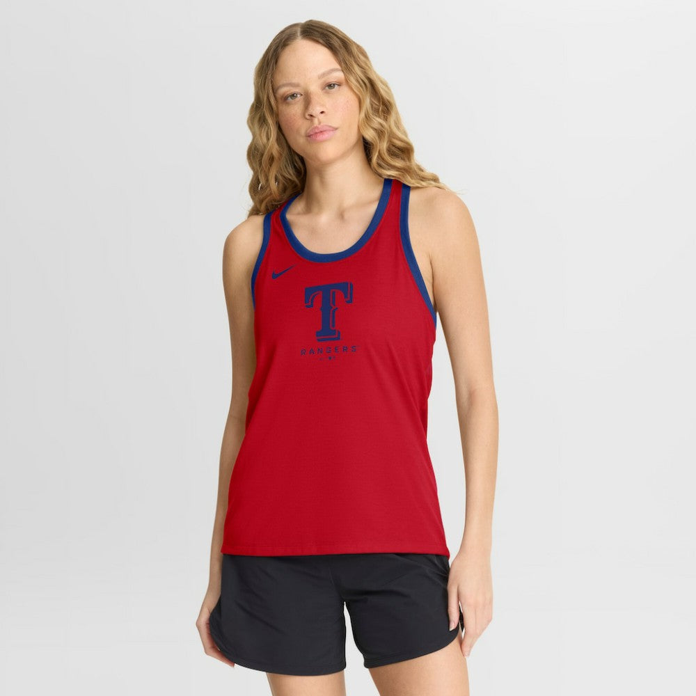 Texas Rangers Nike Women's Tri-Blend Dri-FIT Racerback Tank Top Sale