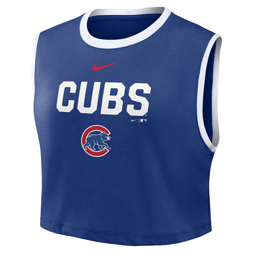 Chicago Cubs Nike Women's Primetime Loose Dri-FIT Cropped Tank Top Near Me