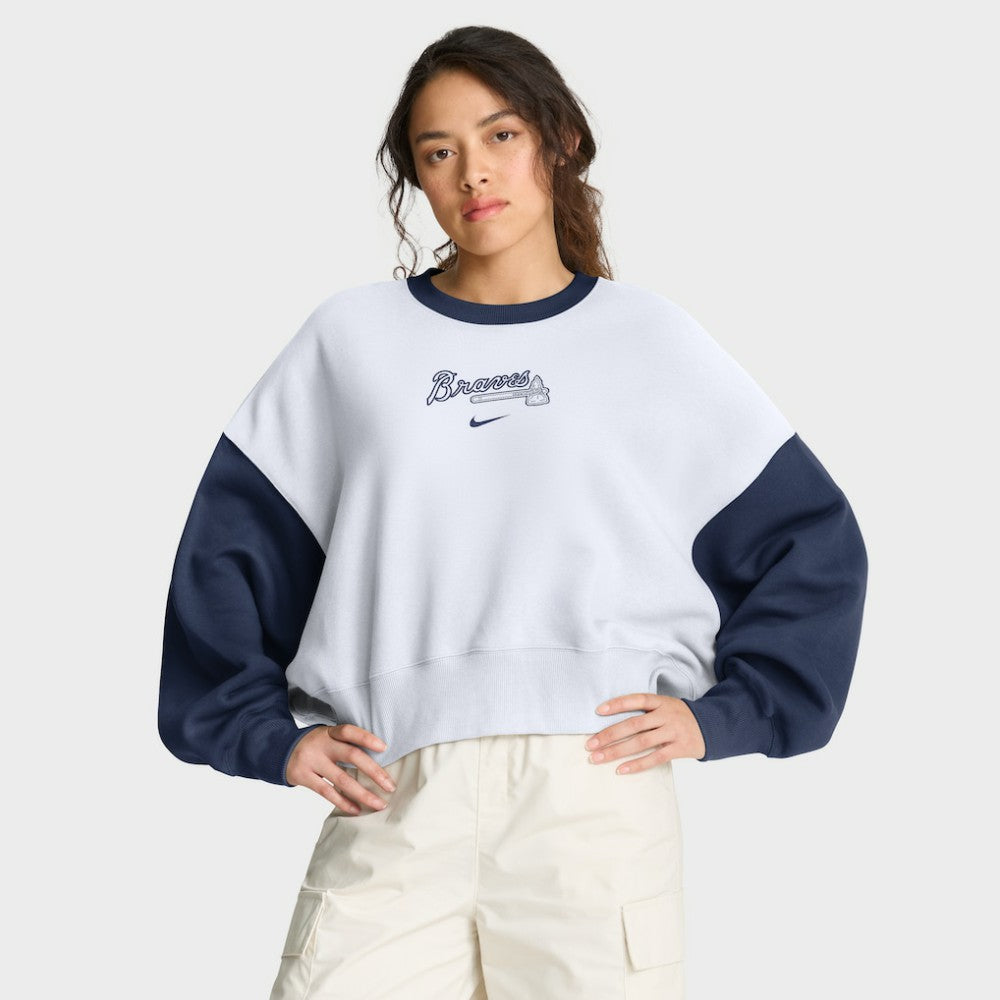 Atlanta Braves Nike Women's Oversized High Hip Fleece Sweatshirt Online