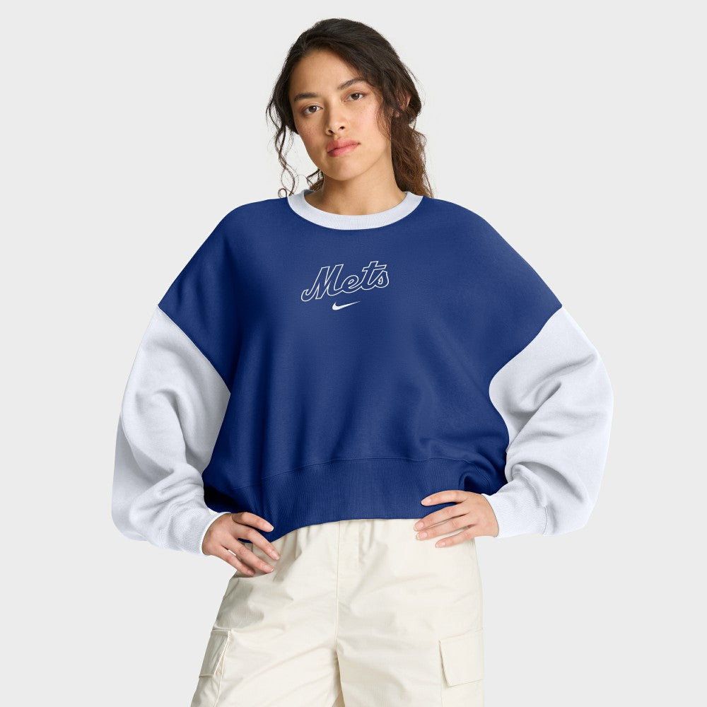New York Mets Nike Women's Oversized High Hip Fleece Sweatshirt for sale
