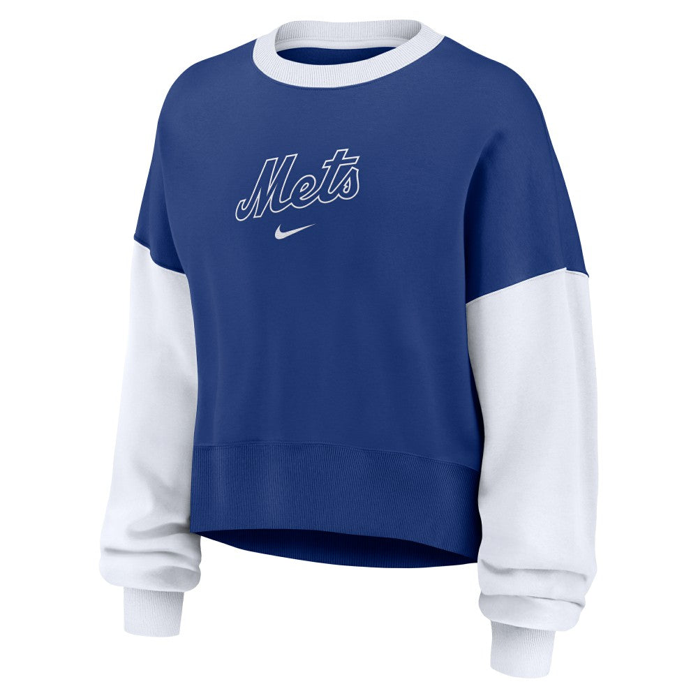 New York Mets Nike Women's Oversized High Hip Fleece Sweatshirt for sale