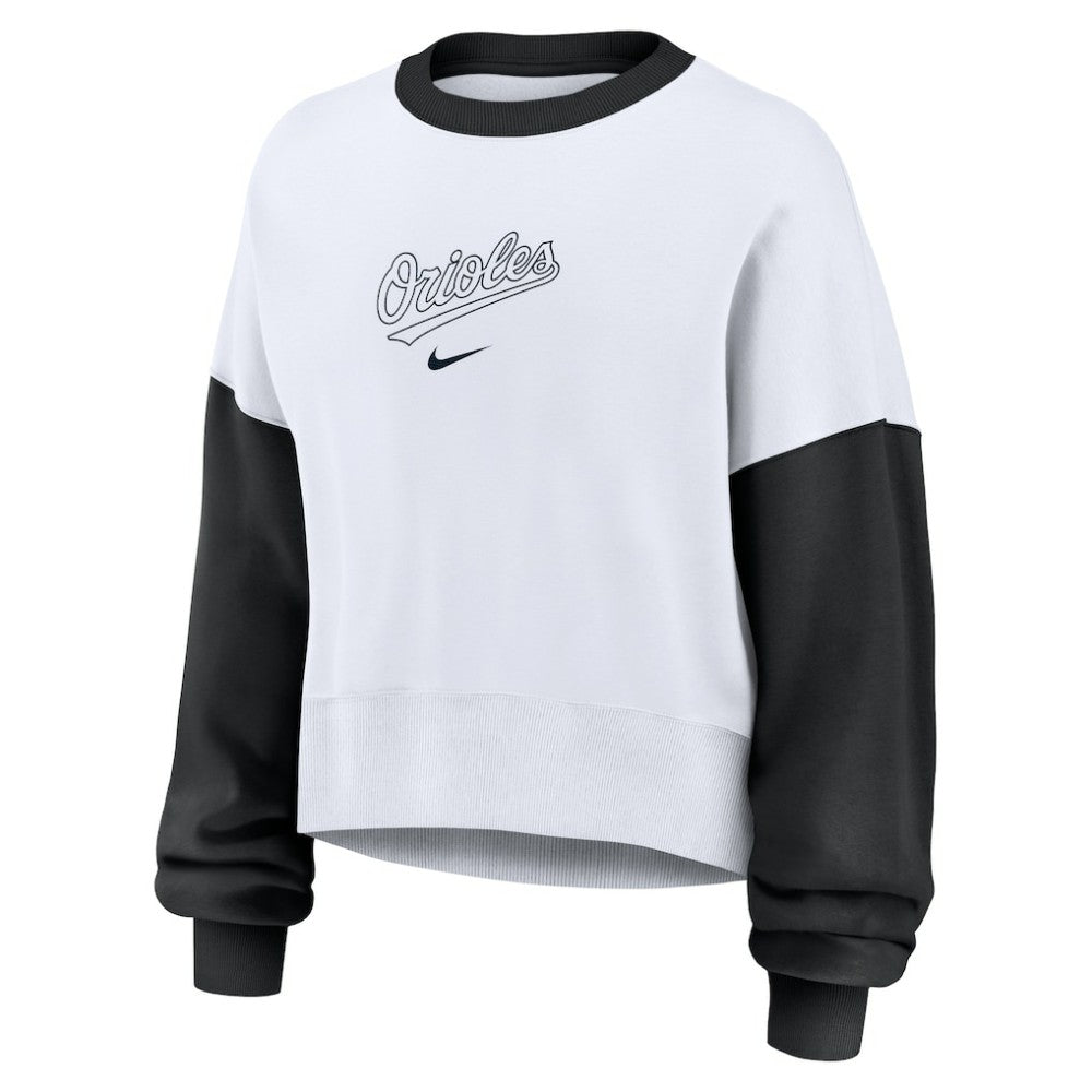 Baltimore Orioles Nike Women's Oversized High Hip Fleece Sweatshirt Sale