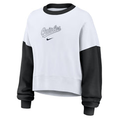Baltimore Orioles Nike Women's Oversized High Hip Fleece Sweatshirt Sale