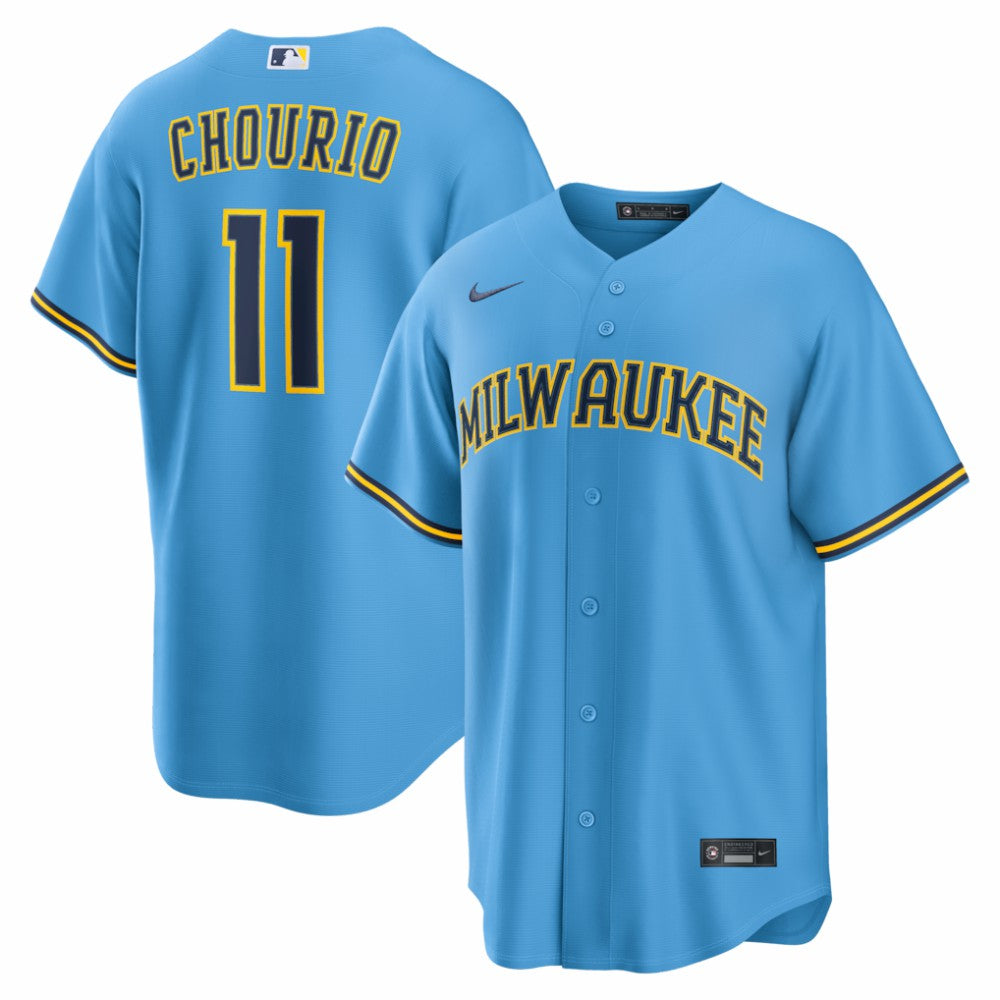 Jackson Chourio Milwaukee Brewers Nike Road Replica Jersey Sale