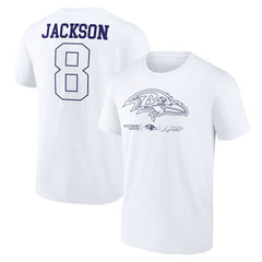 Lamar Jackson Baltimore Ravens Tonal Name & Number T-Shirt - White - NFL