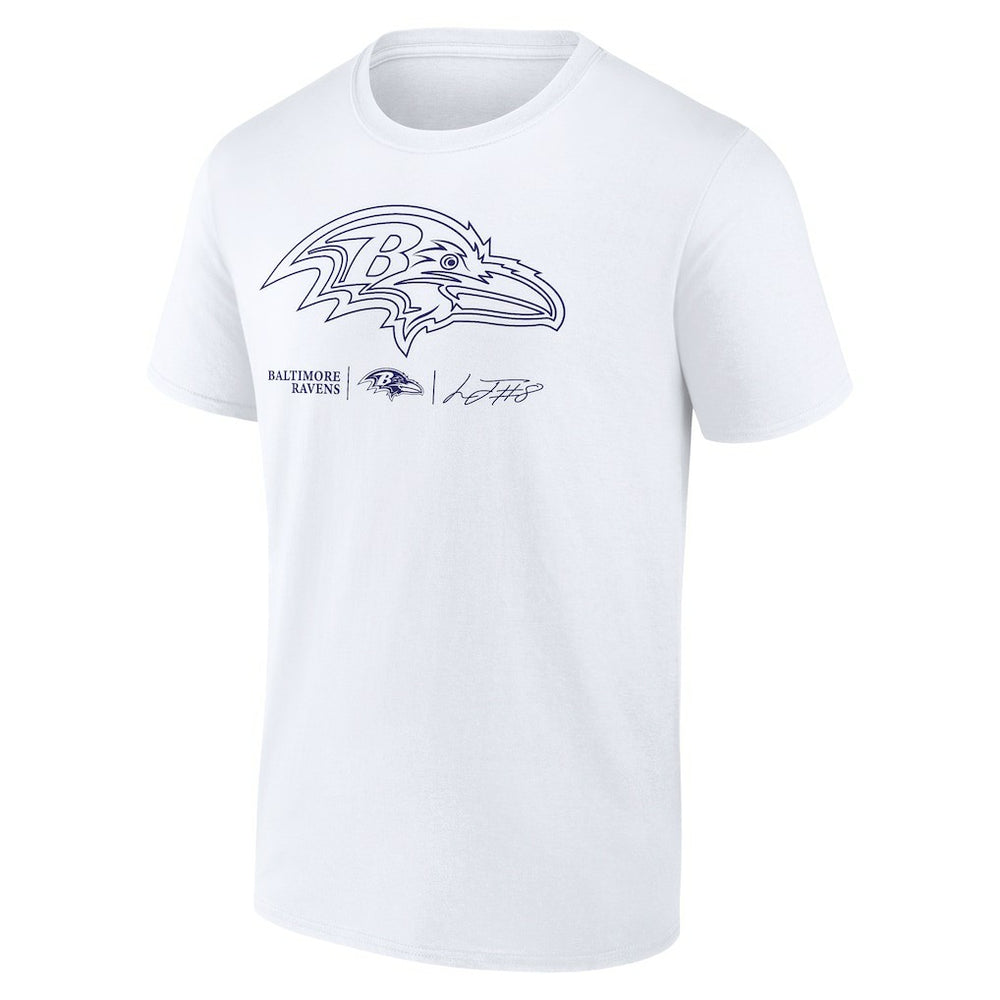 Lamar Jackson Baltimore Ravens Tonal Name & Number T-Shirt - White - NFL