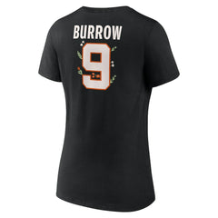 Joe Burrow Cincinnati Bengals Women's Floral Name & Number V-Neck T-Shirt - Black - NFL