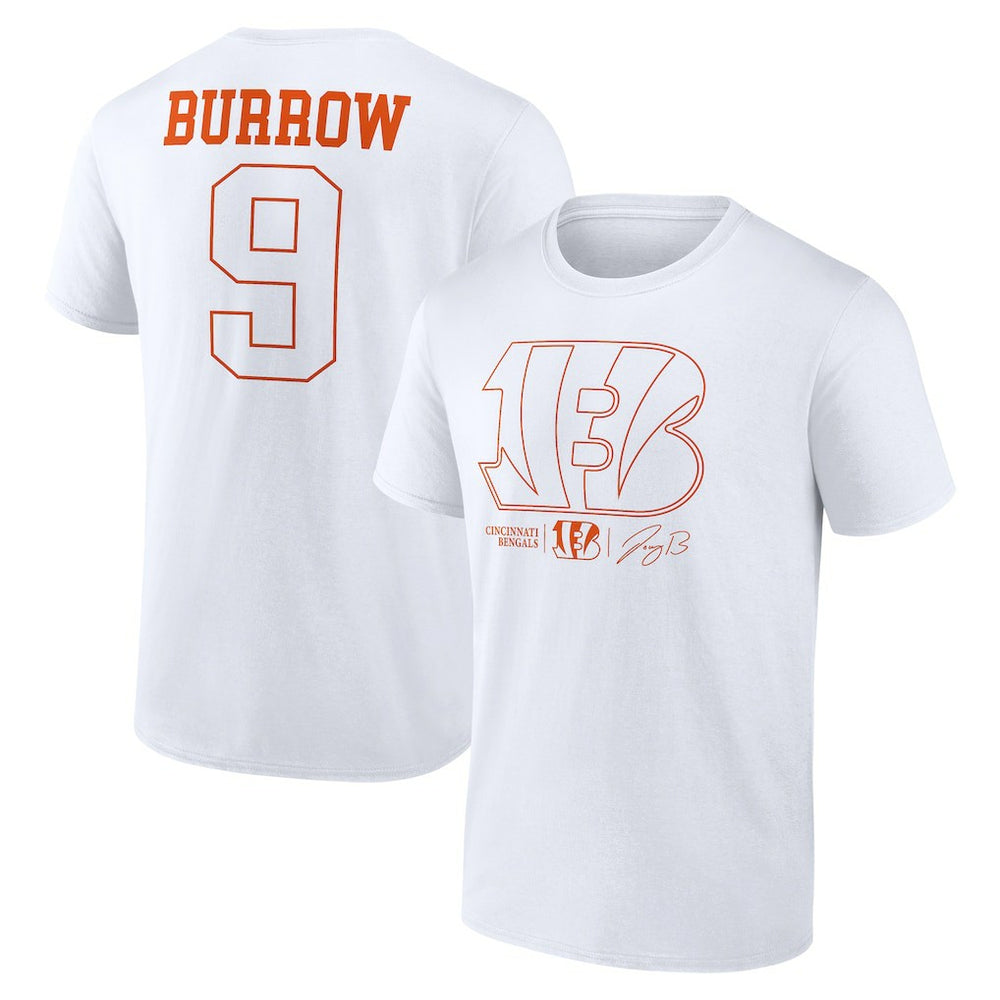 Joe Burrow Cincinnati Bengals Name & Number T-Shirt - White - NFL