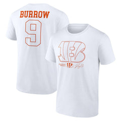 Joe Burrow Cincinnati Bengals Name & Number T-Shirt - White - NFL
