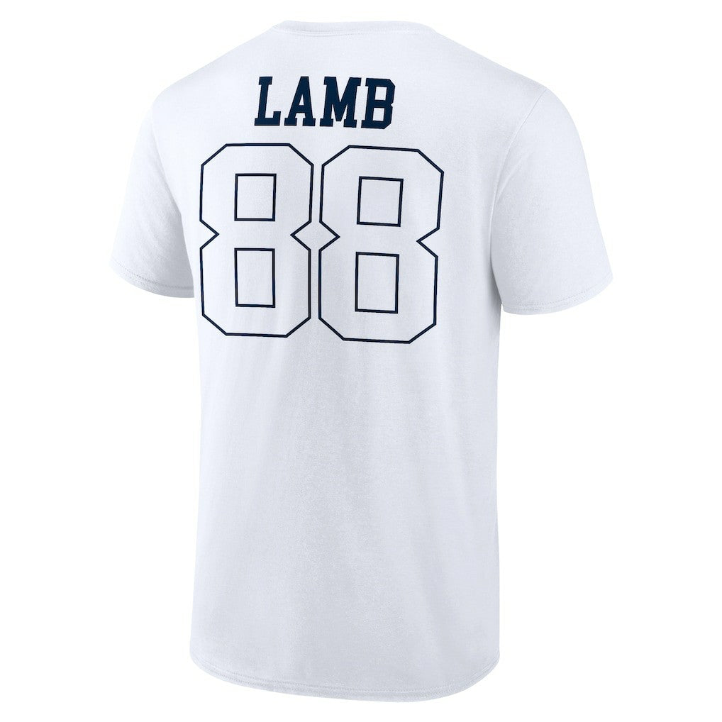 CeeDee Lamb Dallas Cowboys Tonal Name & Number T-Shirt - White - NFL