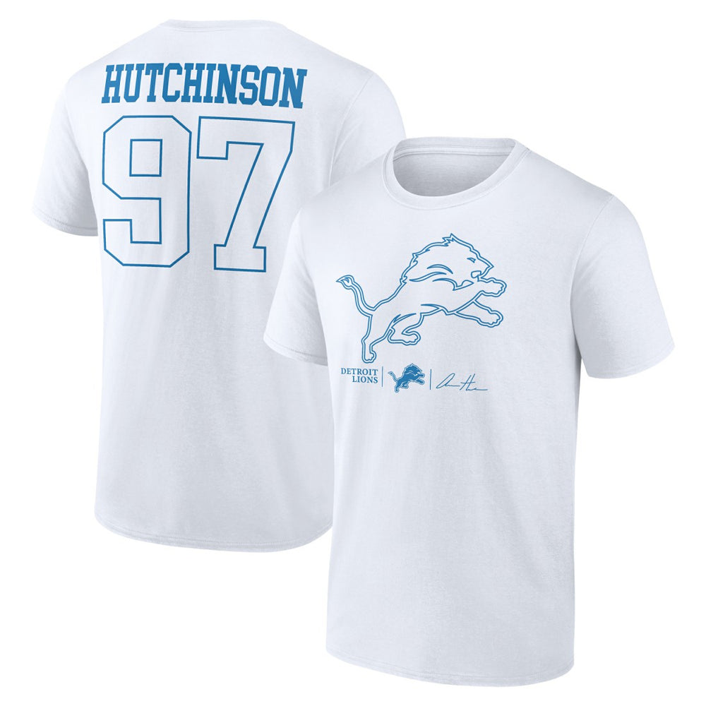Aidan Hutchinson Detroit Lions Tonal Name & Number T-Shirt - White - NFL
