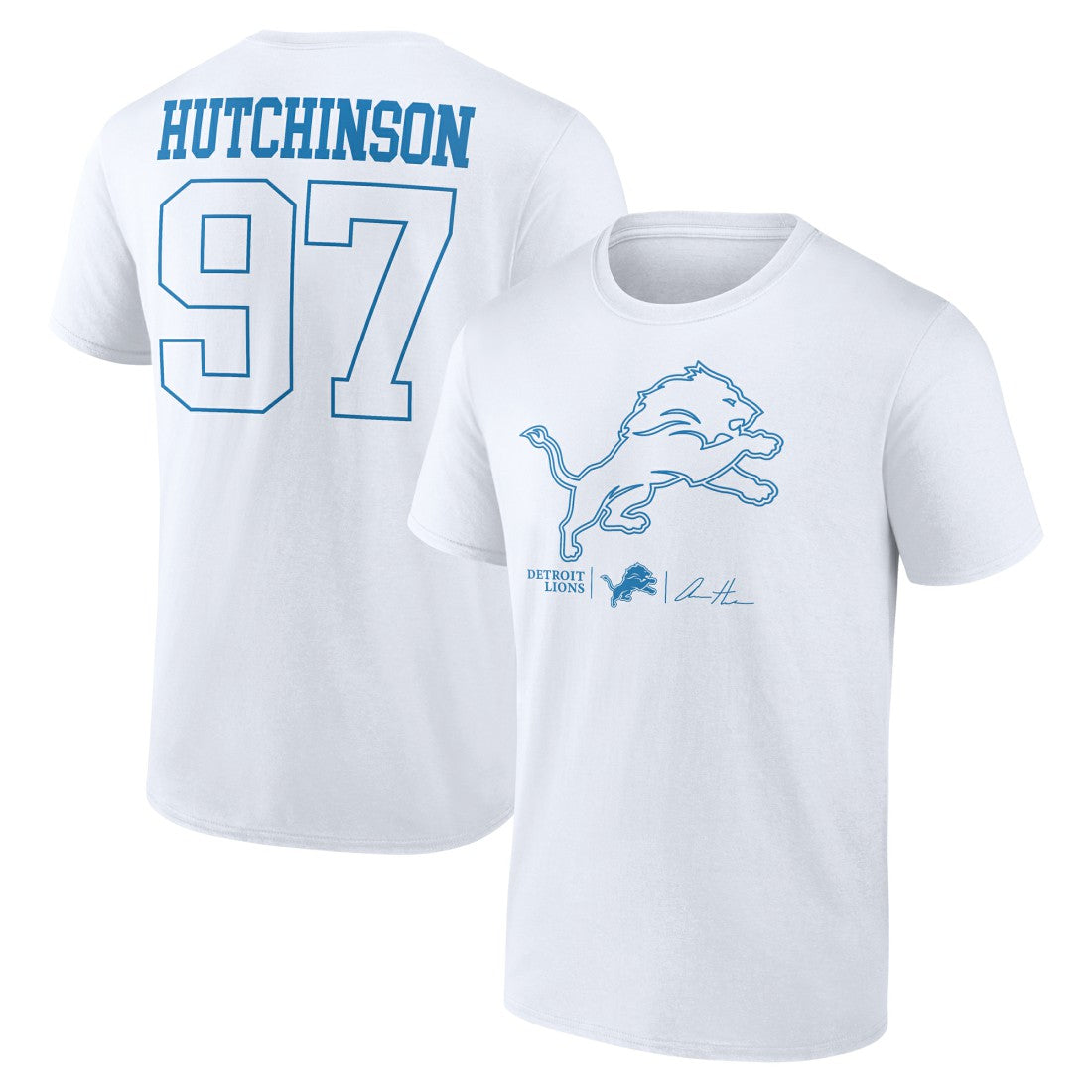 Aidan Hutchinson Detroit Lions Tonal Name & Number T-Shirt - White - NFL