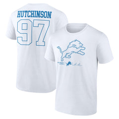 Aidan Hutchinson Detroit Lions Tonal Name & Number T-Shirt - White - NFL