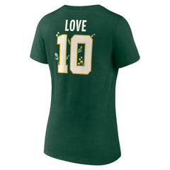 Jordan Love Green Bay Packers Women's Floral Name & Number V-Neck T-Shirt - Green - NFL