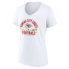 Patrick Mahomes Kansas City Chiefs Women's Floral Name & Number V-Neck T-Shirt - White - NFL