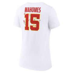 Patrick Mahomes Kansas City Chiefs Women's Floral Name & Number V-Neck T-Shirt - White - NFL