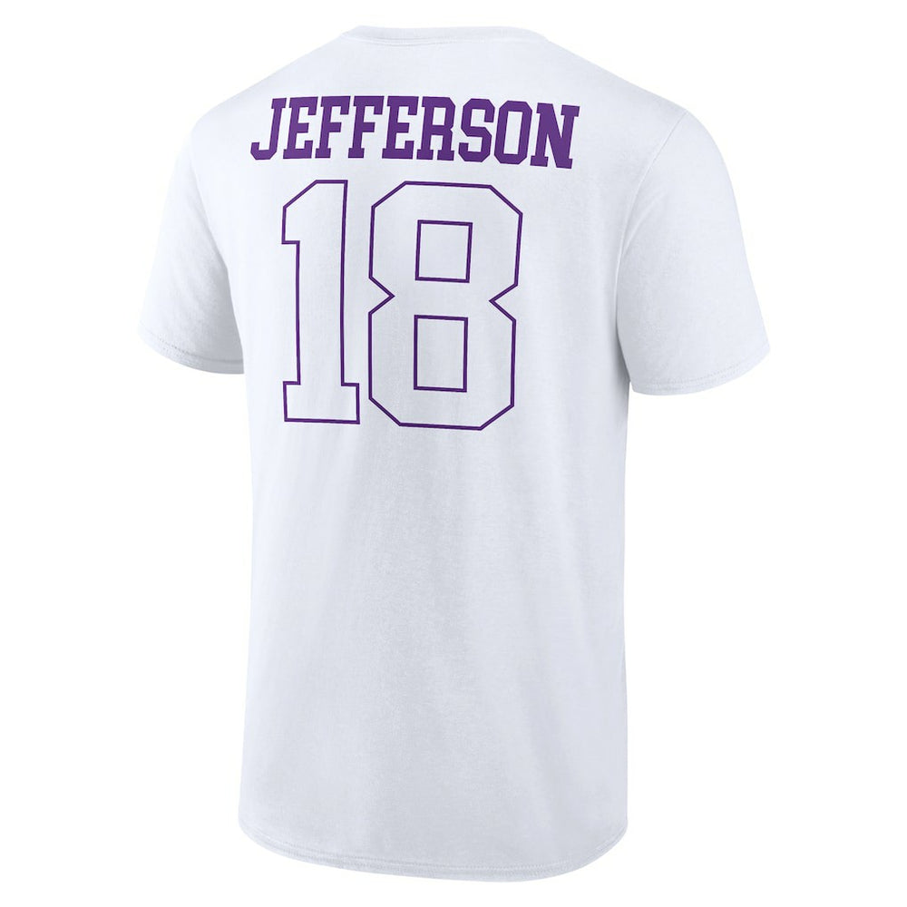 Justin Jefferson Minnesota Vikings Tonal Name & Number T-Shirt - White - NFL