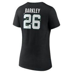 Saquon Barkley Philadelphia Eagles Women's Floral Name & Number V-Neck T-Shirt - Black - NFL
