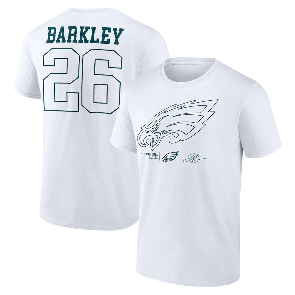 Saquon Barkley Philadelphia Eagles Tonal Name & Number T-Shirt - White - NFL