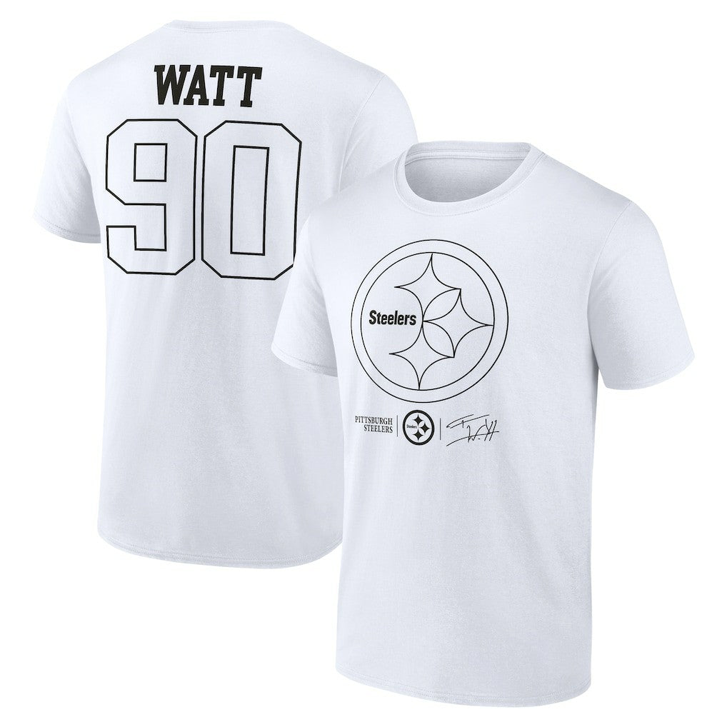T.J. Watt Pittsburgh Steelers Tonal Name & Number T-Shirt - White - NFL