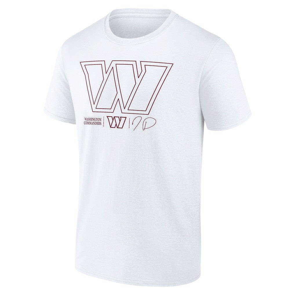Jayden Daniels Washington Commanders Tonal Name & Number T-Shirt - White - NFL