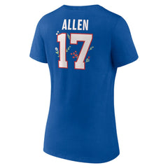 Josh Allen Buffalo Bills Women's Floral Name & Number V-Neck T-Shirt - Royal - NFL
