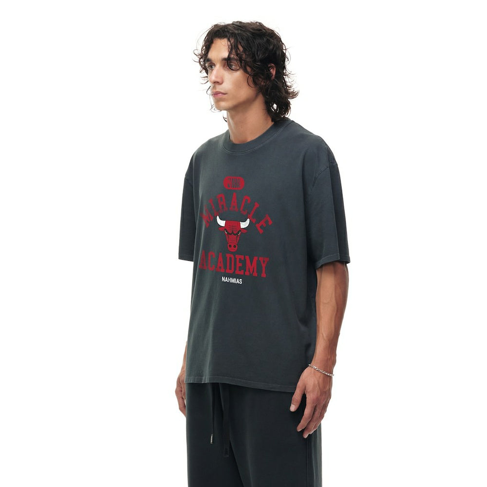 Chicago Bulls Unisex Miracle Academy x NBA Collection Vintage Boxy T-shirt Heather Black