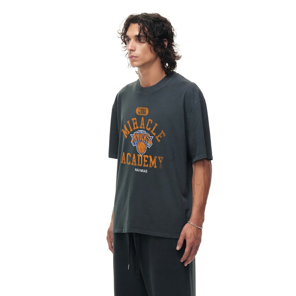 New York Knicks Unisex Miracle Academy x NBA Collection Vintage Boxy T-shirt Heather Black