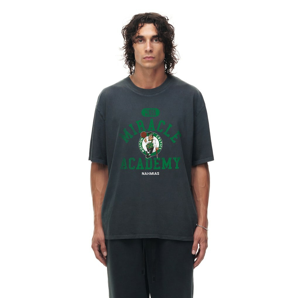 Boston Celtics Unisex Miracle Academy x NBA Collection Vintage Boxy T-shirt Heather Black