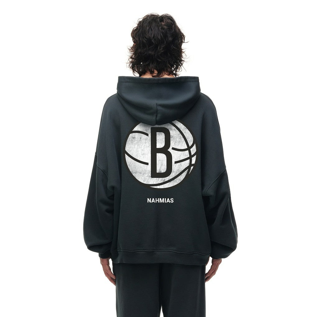Brooklyn Nets Unisex Miracle Academy x NBA Collection Vintage Sunfade Hoodie Heather Black