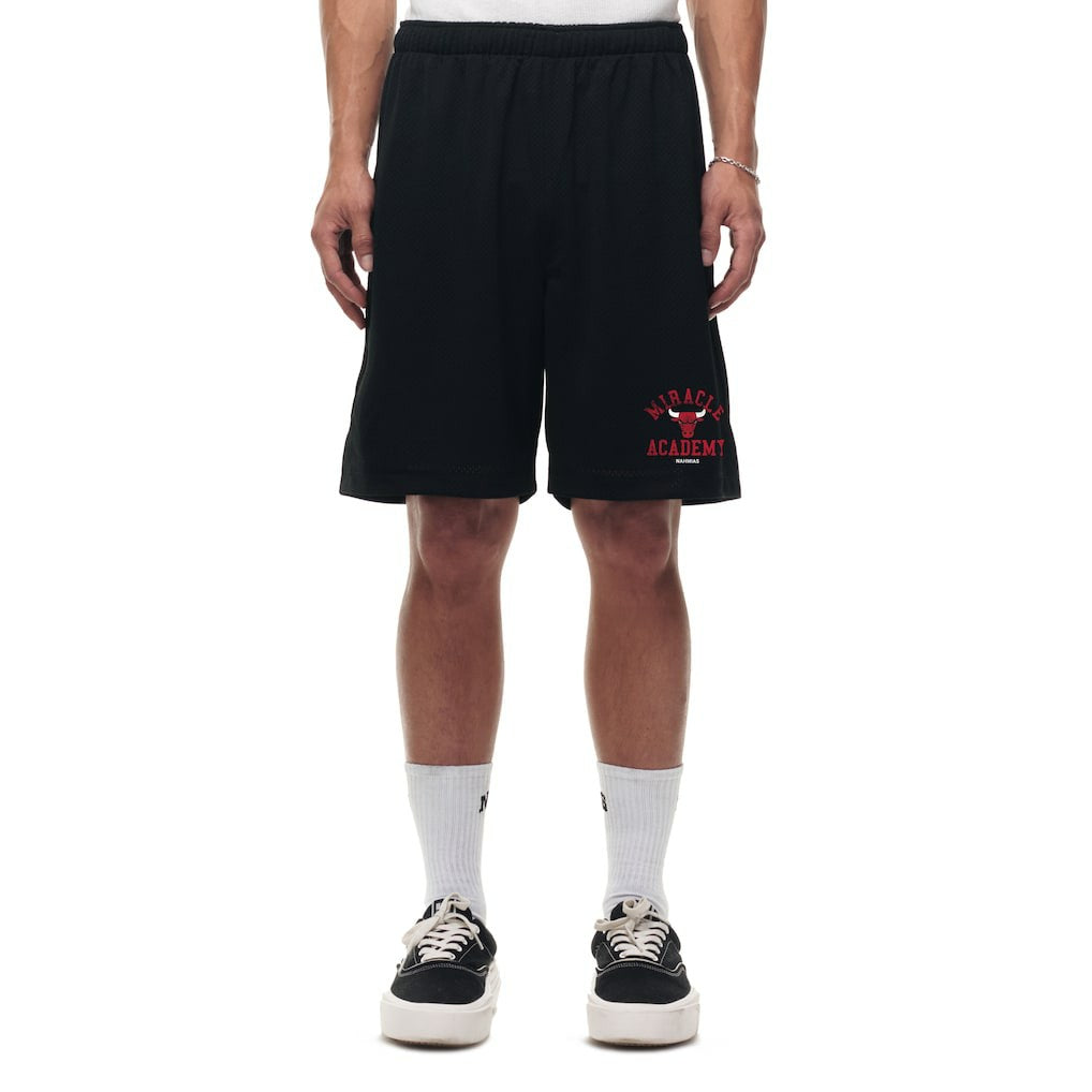 Chicago Bulls Unisex Miracle Academy x NBA Collection Baggy Mesh P.E. Shorts Black