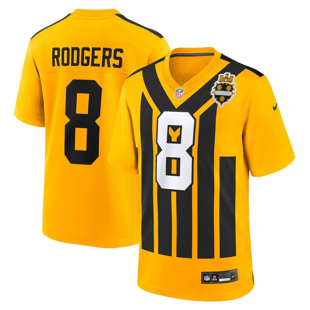 Aaron Rodgers Pittsburgh Steelers Alternate 1933 Throwback Game Jersey - Gold - Nike