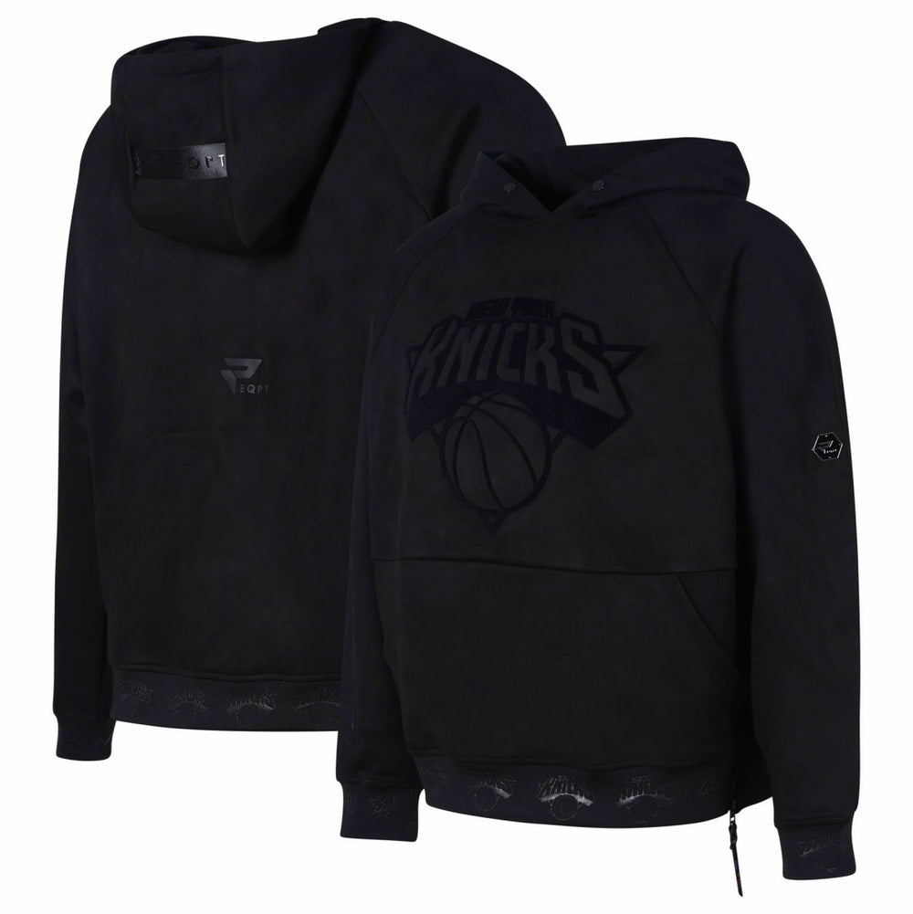 New York Knicks Protege Eco-Friendly Functional Suede Fashion Tonal Hoodie Black