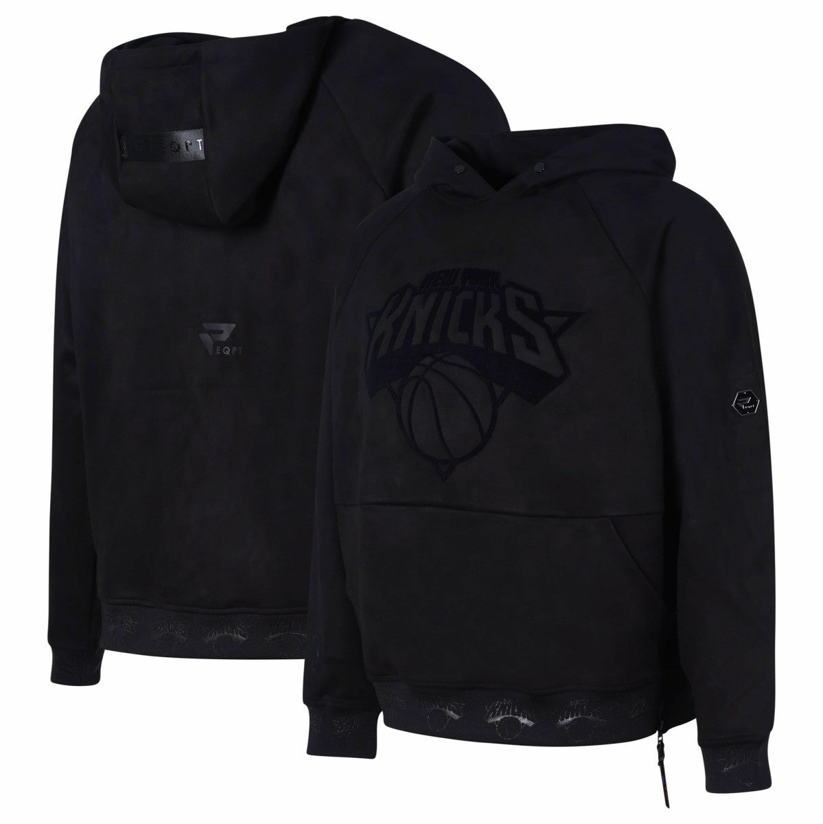 New York Knicks Protege Eco-Friendly Functional Suede Fashion Tonal Hoodie Black