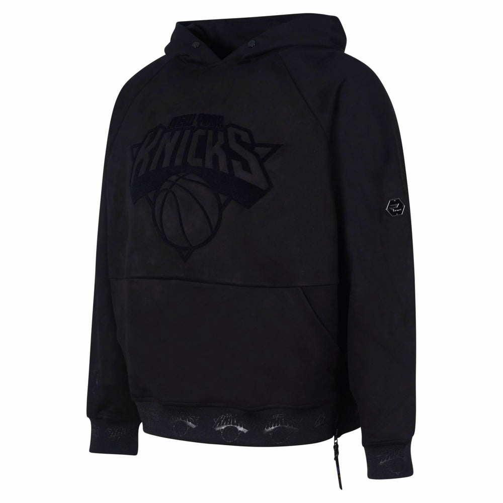 New York Knicks Protege Eco-Friendly Functional Suede Fashion Tonal Hoodie Black