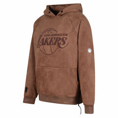 Los Angeles Lakers Protege Eco-Friendly Functional Suede Fashion Tonal Hoodie Brown