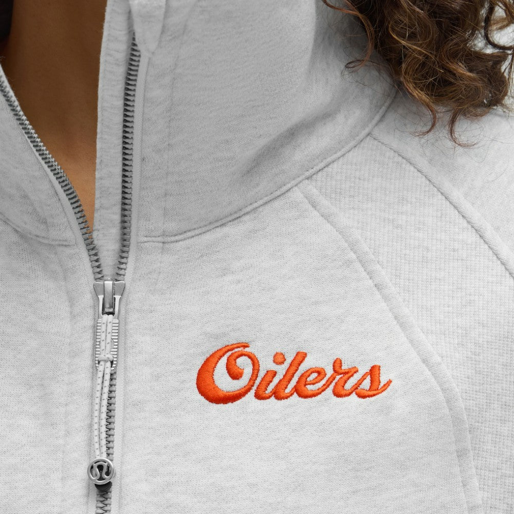 Edmonton Oilers lululemon Women's Long Scuba Oversized Half-Zip Funnel Neck - Heathered Core Ultra Light Grey | NHL sale
