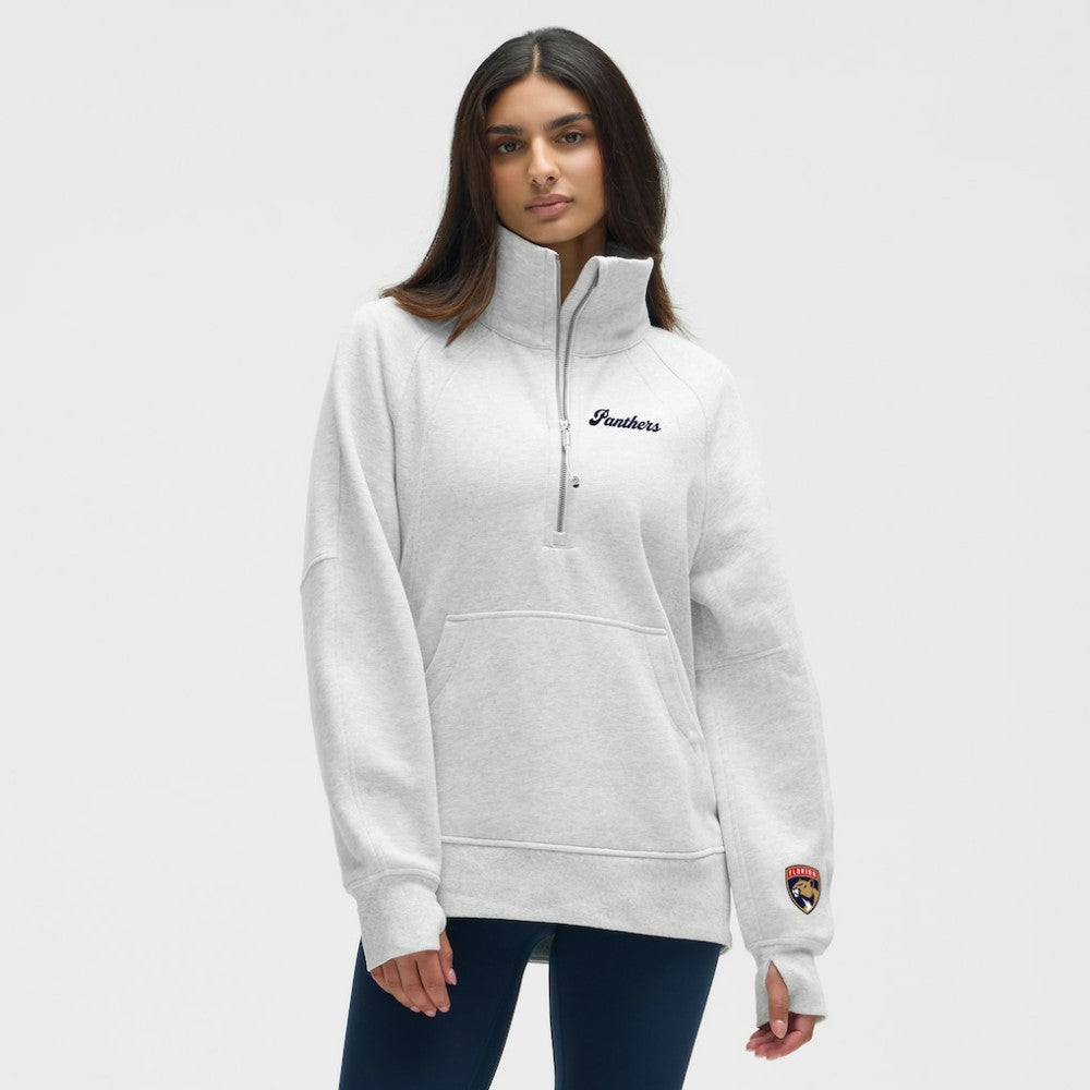 Florida Panthers lululemon Women's Long Scuba Oversized Half-Zip Funnel Neck - Heathered Core Ultra Light Grey | NHL Lifestyle