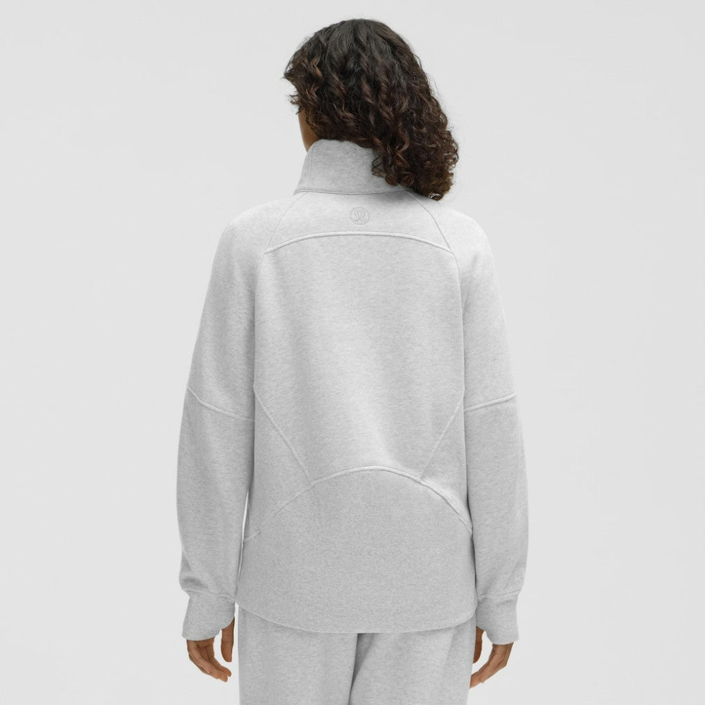 Minnesota Wild lululemon Women's Long Scuba Oversized Half-Zip Funnel Neck - Heathered Core Ultra Light Grey | NHL Lifestyle
