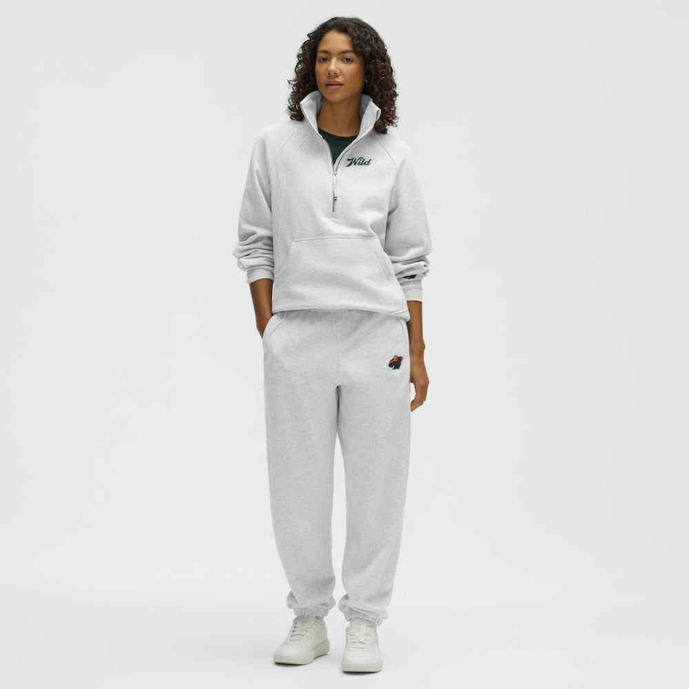 Minnesota Wild lululemon Women's Long Scuba Oversized Half-Zip Funnel Neck - Heathered Core Ultra Light Grey | NHL Lifestyle
