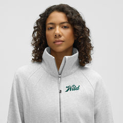 Minnesota Wild lululemon Women's Long Scuba Oversized Half-Zip Funnel Neck - Heathered Core Ultra Light Grey | NHL Lifestyle