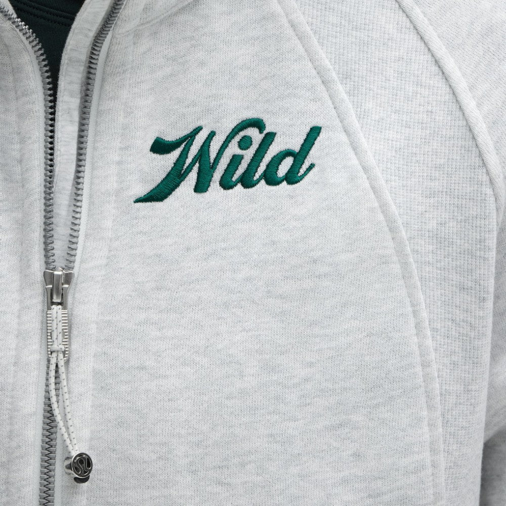 Minnesota Wild lululemon Women's Long Scuba Oversized Half-Zip Funnel Neck - Heathered Core Ultra Light Grey | NHL Lifestyle