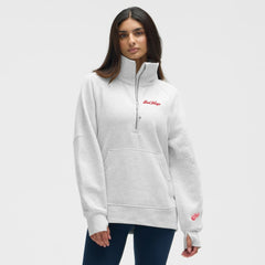Detroit Red Wings lululemon Women's Long Scuba Oversized Half-Zip Funnel Neck - Heathered Core Ultra Light Grey | NHL near me