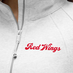 Detroit Red Wings lululemon Women's Long Scuba Oversized Half-Zip Funnel Neck - Heathered Core Ultra Light Grey | NHL near me