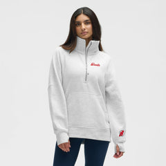 New Jersey Devils lululemon Women's Long Scuba Oversized Half-Zip Funnel Neck - Heathered Core Ultra Light Grey | NHL sale