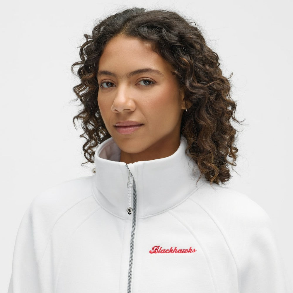 Chicago Blackhawks lululemon Women's Long Scuba Oversized Half-Zip Funnel Neck - White | NHL on sale