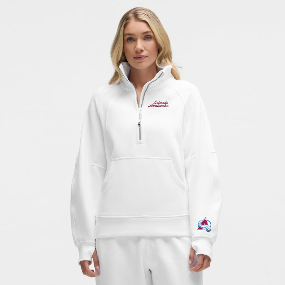 Colorado Avalanche lululemon Women's Long Scuba Oversized Half-Zip Funnel Neck - White | NHL on sale